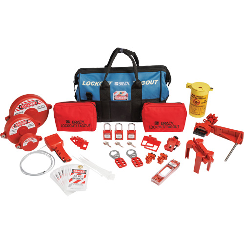 Lockout Tagout Kit with Nylon Safety Lockout Padlocks in Duffel Bag, Electrical/Valve Kit, 31 Components Chandler Sales