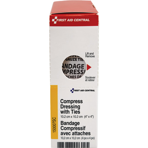 SmartCompliance&reg; Refill Compress Pressure Bandage with Ties, 4" L x 4" W Chandler Sales