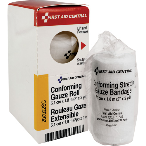 Recharge de bandage en gaze &eacute;tirable et conforme SmartCompliance, Rouleau, 6' lo x 2" la, St&eacute;rile, Dispositif m&eacute;dical Classe 1 Chandler Sales