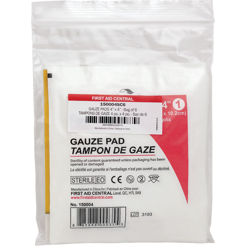 Recharge de gaze SmartCompliance, Tampon, 4" lo x 4" la, St&eacute;rile, Dispositif m&eacute;dical Classe 1 Chandler Sales