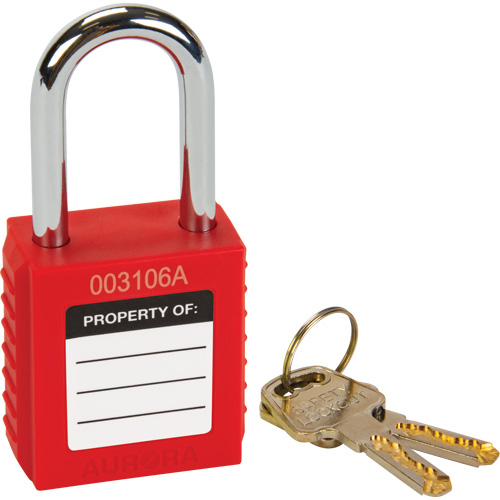 Lock for Lockouts, Safety Padlock, Keyed Different, Thermoplastic, 1-1/2" Width Chandler Sales