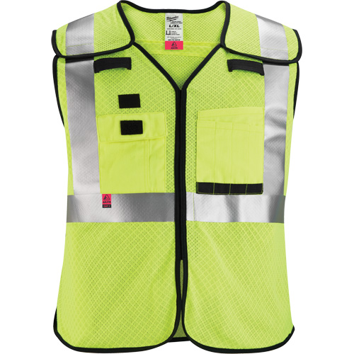 Breakaway Mesh Safety Vest, Black/High Visibility Lime-Yellow, Medium/Small Chandler Sales