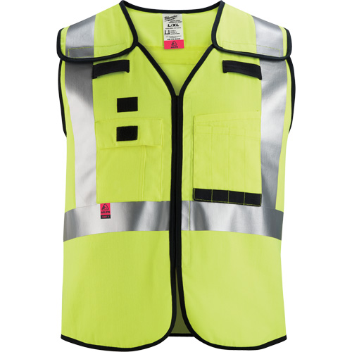 Breakaway Mesh Safety Vest, Black/High Visibility Lime-Yellow, Medium/Small Chandler Sales