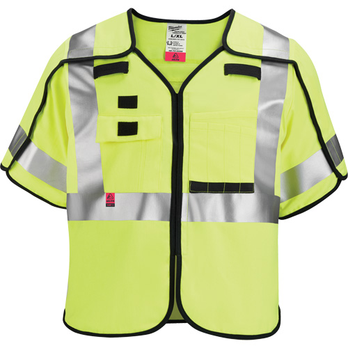 Breakaway Mesh Safety Vest, Black/High Visibility Lime-Yellow, Medium/Small Chandler Sales