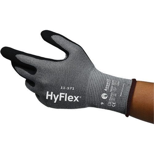 Gants anti-coupures HyFlex 11-571, Taille 5, Calibre 15, Rev&ecirc;tement Nitrile, Enveloppe en Nylon/PEHP/Spandex, ASTM ANSI niveau A4/EN 388 niveau D Chandler Sales