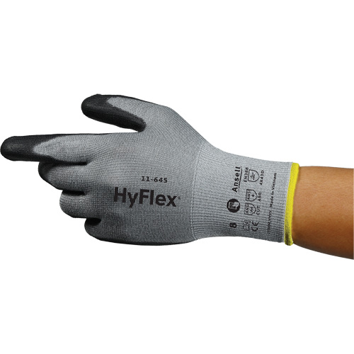 Gants anti-coupures HyFlex 11-645, Taille 5, Calibre 13, Rev&ecirc;tement Polyur&eacute;thane, Enveloppe en Intercept, ASTM ANSI niveau A4/EN 388 niveau D Chandler Sales