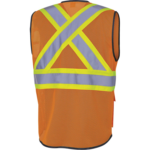6960 Front Mesh Safety Vest, High Visibility Orange, Medium, Polyester Chandler Sales