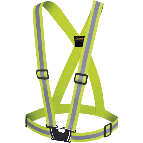 5497 Safety Sash, High Visibility Lime-Yellow, Silver Reflective Colour, One Size Chandler Sales