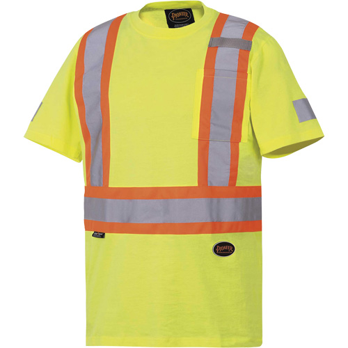 6980 T-shirt de s&eacute;curit&eacute;, Coton, Petit, Jaune lime haute visibilit&eacute; Chandler Sales