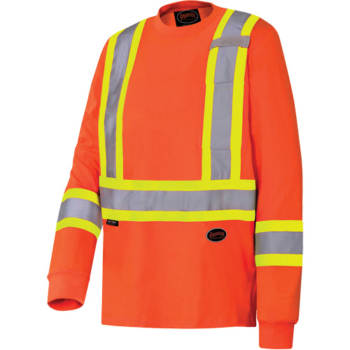 6981 Long-Sleeved Safety Shirt, Cotton, Small, High Visibility Orange Chandler Sales