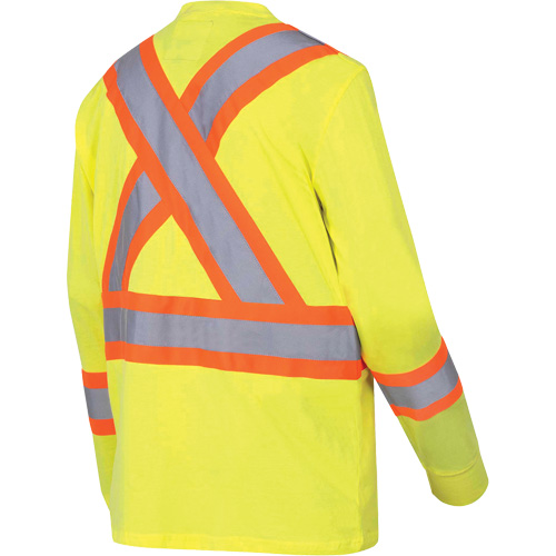 6982 Long-Sleeved Safety Shirt, Cotton, Small, High Visibility Lime-Yellow Chandler Sales