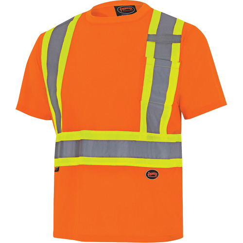 6990 Chandail de s&eacute;curit&eacute; en il-de-perdrix, Polyester, T-petit, Orange haute visibilit&eacute; Chandler Sales