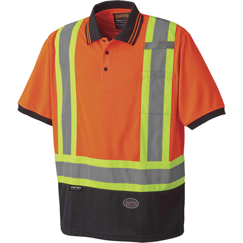 6986 Bird's-Eye Safety Polo Shirt, Polyester, Small, High Visibility Orange Chandler Sales