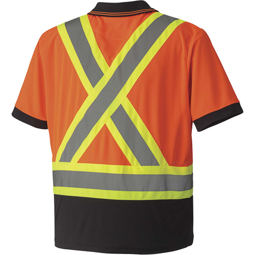 6986 Bird's-Eye Safety Polo Shirt, Polyester, Small, High Visibility Orange Chandler Sales