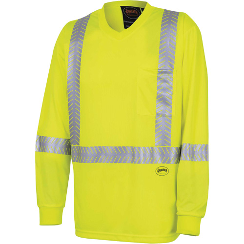 6905A Chandail de s&eacute;curit&eacute; &agrave; manches longues ultra respirant et ultra frais, T-petit, Jaune lime haute visibilit&eacute; Chandler Sales
