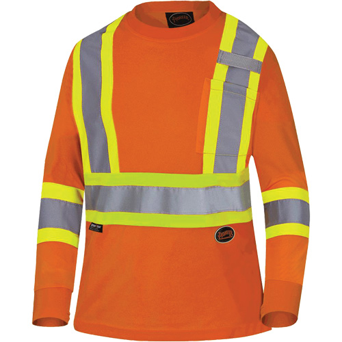 6968 T-shirt de s&eacute;curit&eacute; en il-de-perdrix pour femme, Polyester, T-petit, Orange haute visibilit&eacute; Chandler Sales