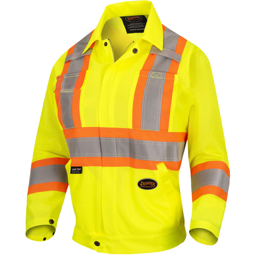 5999JW Veste de s&eacute;curit&eacute; routi&egrave;re pour femmes, Polyester, Jaune lime haute visibilit&eacute;, T-petit Chandler Sales