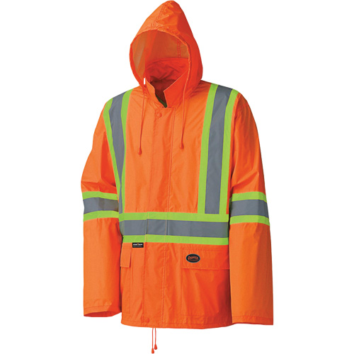 5598 Combinaison de pluie imperm&eacute;able et l&eacute;g&egrave;re, Polyester/PVC, Petit, Orange haute visibilit&eacute; Chandler Sales