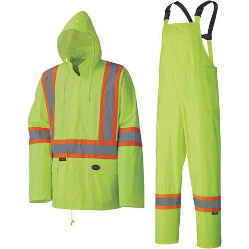 5599 Combinaison de pluie imperm&eacute;able et l&eacute;g&egrave;re, Polyester/PVC, T-petit, Jaune lime haute visibilit&eacute; Chandler Sales