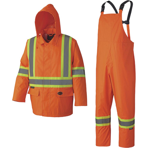 5608 Combinaison de pluie imperm&eacute;able 210D, Polyester/PVC, Petit, Orange haute visibilit&eacute; Chandler Sales