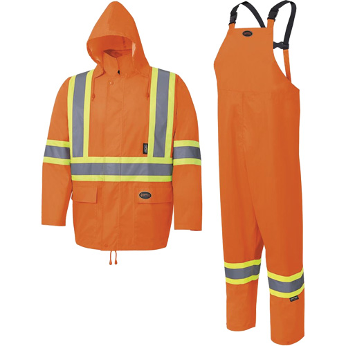 5618 Combinaison de pluie 150D, Polyester/Polyur&eacute;thane, Petit, Orange haute visibilit&eacute; Chandler Sales