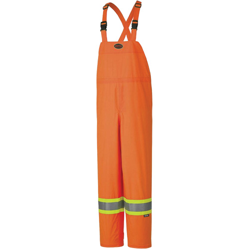 5595 150D Lightweight Waterproof Safety Bib Pants, Polyester, Large, High Visibility Orange Chandler Sales