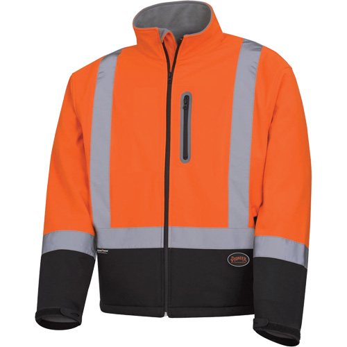 5679 Mechanical-Strength Softshell Safety Jacket, Black/High Visibility Orange, Small Chandler Sales