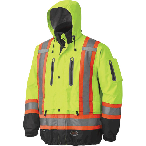5201 Veste imperm&eacute;able et respirante de premi&egrave;re qualit&eacute;, Polyester, Noir/Jaune lime haute visibilit&eacute;, Grand Chandler Sales