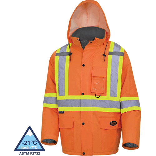5030 Manteau de s&eacute;curit&eacute; matelass&eacute; imperm&eacute;able, Orange haute visibilit&eacute;, Petit Chandler Sales