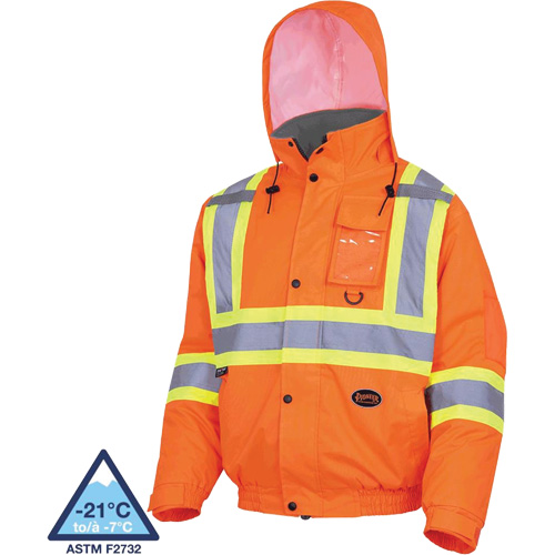5032 Veste aviateur de s&eacute;curit&eacute; imperm&eacute;able et matelass&eacute;e pour l'hiver, Polyester, Orange haute visibilit&eacute;, Petit Chandler Sales