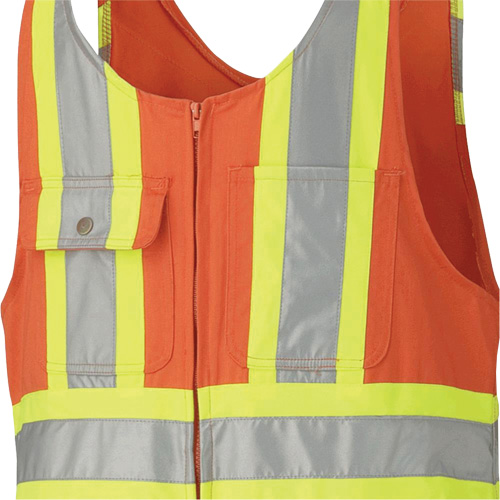 6617Z Safety Overalls with Leg Zippers, Poly-Cotton, 36, High Visibility Orange Chandler Sales