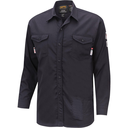 7742 FR-Tech&reg; Flame-Resistant Safety Shirt, Small, Navy Blue Chandler Sales
