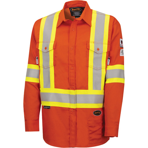 7743 FR-Tech&reg; Flame-Resistant Safety Shirt, Small, High Visibility Orange Chandler Sales