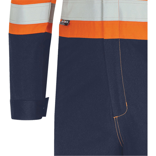 7702BB Combinaison de s&eacute;curit&eacute; FR-Tech 2 tons, Taille 36, Bleu marin/Orange, 10 cal/cm² Chandler Sales