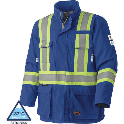 5523 Flame-Resistant Safety Parka, Small, Royal Blue, 58 cal/cm² Chandler Sales