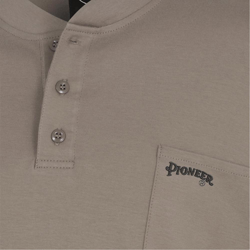 331 Chandail Henley en tricot interlock ignifuge, Petit, Beige Chandler Sales