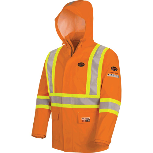 5880 Manteau de pluie ignifuge et protection contre les &eacute;clats d'arc &eacute;lectrique, T-petit, Orange haute visibilit&eacute;, 10 cal/cm² Chandler Sales