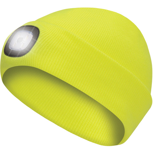5676 Knit Toque with LED Headlight, Fleece Lining, One Size, High Visibility Yellow Chandler Sales