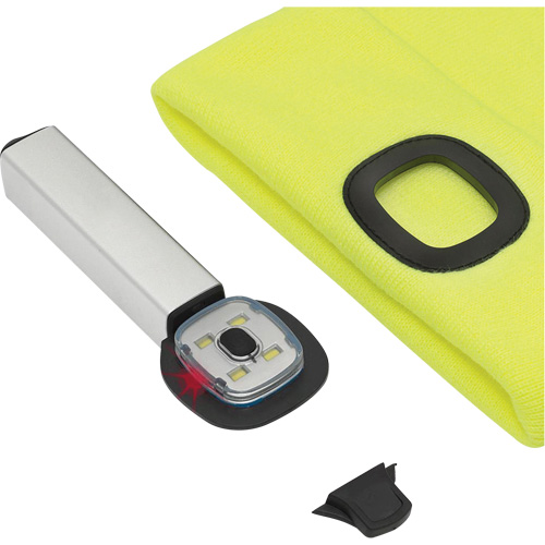 5676 Knit Toque with LED Headlight, Fleece Lining, One Size, High Visibility Yellow Chandler Sales