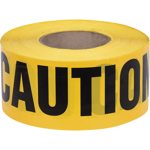 387 Caution Tape, English, 3" W x 1000' L, 1.5 mils, Black on Yellow Chandler Sales