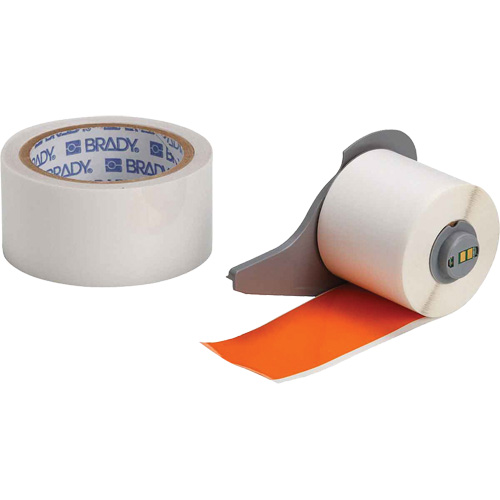 ToughStripe&reg; Ultra-Aggressive Adhesive Multi-Purpose Label Tape with Overlaminate, Polyester, Orange, 2" Width Chandler Sales