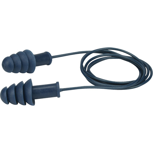 Metal-Detectable Reusable TPR Earplugs, Corded, Bulk - Box, 27 dB NRR, One-Size Chandler Sales
