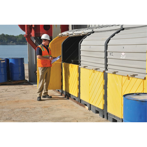 P16 Plus Ultra-Hard Top Spill Pallets&reg; with Drain, 250" L x 79" W x 62" H, 9000 lbs. Load Capacity Chandler Sales