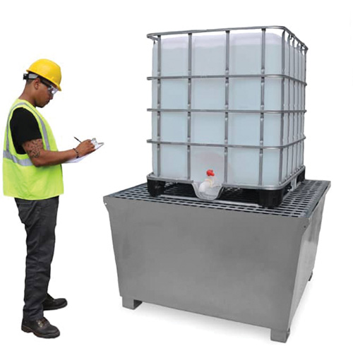 Ultra-IBC Spill Pallet en acier, Capacit&eacute; de d&eacute;versement 370 gal. US, 57,6" x 34,7" x 56,9" Chandler Sales