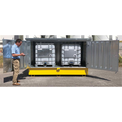 Ultra-Twin IBC en acier avec couvercle rigide, 123,4" lo x 73,4" la x 66,4" h, Capacit&eacute; de charge 12250 lb Chandler Sales
