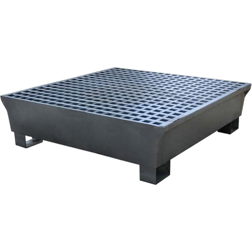 Ultra-Spill Pallet en acier, 4 barils, Capacit&eacute; de d&eacute;versement 68 gal. US, 49,1" x 47,1" x 10,9" Chandler Sales