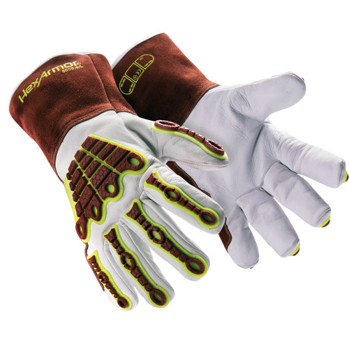 HeatArmor&reg; 5055 Welding Gloves, Grain Goatskin, Size Small/7 Chandler Sales