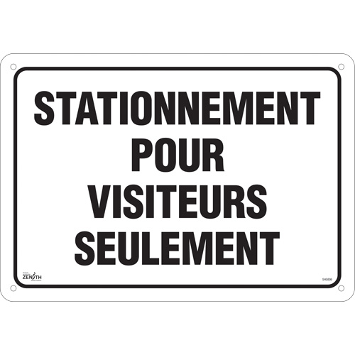 "Stationnement pour visiteurs" Sign, 14" x 20", Aluminum, French Chandler Sales