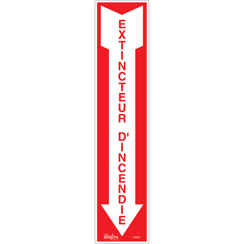 "Extincteur d'incendie" Sign, 4" x 18", Vinyl, French with Pictogram Chandler Sales