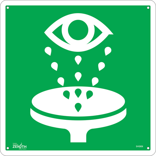 Eye Wash CSA Standard Safety Sign, 12" x 12", Aluminum, Pictogram Chandler Sales